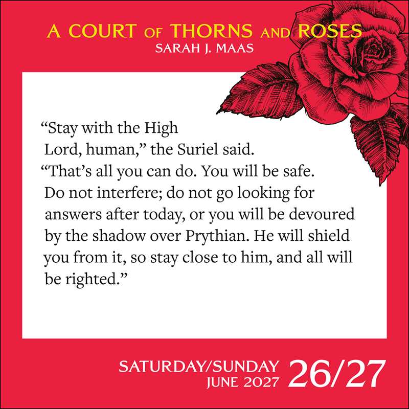 A Court of Thorns and Roses 2027 Day-to-Day Calendar : Sarah J.  Maas